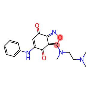 3-[N-(2-Dimethylaminoethyl)methylamino]-5-(phenylamino)-2,1-benzisoxazole-4,7-dione