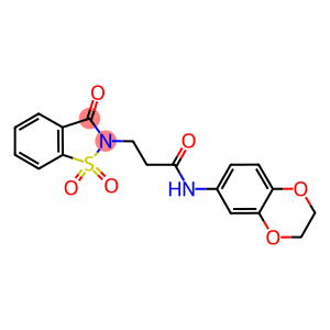 N-(2,3-dihydro-1,4-benzodioxin-6-yl)-3-(1,1-dioxido-3-oxo-1,2-benzisothiazol-2(3H)-yl)propanamide