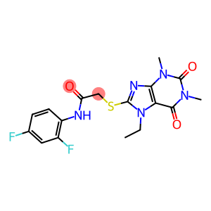 N-(2,4-difluorophenyl)-2-[(7-ethyl-1,3-dimethyl-2,6-dioxo-2,3,6,7-tetrahydro-1H-purin-8-yl)sulfanyl]acetamide