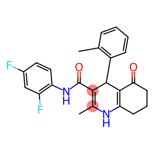 N-(2,4-difluorophenyl)-2-methyl-4-(2-methylphenyl)-5-oxo-1,4,5,6,7,8-hexahydro-3-quinolinecarboxamide