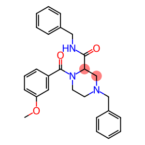 N,4-DIBENZYL-1-(3-METHOXYBENZOYL)PIPERAZINE-2-CARBOXAMIDE