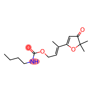 N-Butylcarbamic acid (E)-3-[(4,5-dihydro-5,5-dimethyl-4-oxofuran)-2-yl]-2-butenyl ester