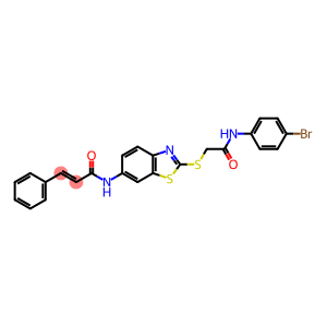 N-(2-{[2-(4-bromoanilino)-2-oxoethyl]sulfanyl}-1,3-benzothiazol-6-yl)-3-phenylacrylamide