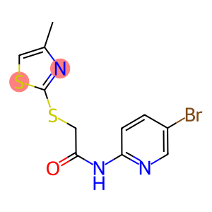 N-(5-bromo-2-pyridinyl)-2-[(4-methyl-1,3-thiazol-2-yl)sulfanyl]acetamide