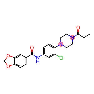 N-[3-chloro-4-(4-propionyl-1-piperazinyl)phenyl]-1,3-benzodioxole-5-carboxamide