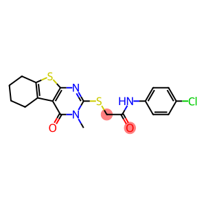 N-(4-chlorophenyl)-2-[(3-methyl-4-oxo-3,4,5,6,7,8-hexahydro[1]benzothieno[2,3-d]pyrimidin-2-yl)sulfanyl]acetamide