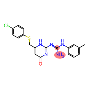 N''-(6-{[(4-chlorophenyl)sulfanyl]methyl}-4-oxo-1,4-dihydro-2-pyrimidinyl)-N-(3-methylphenyl)guanidine