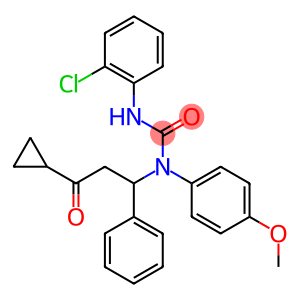 N'-(2-chlorophenyl)-N-(3-cyclopropyl-3-oxo-1-phenylpropyl)-N-(4-methoxyphenyl)urea