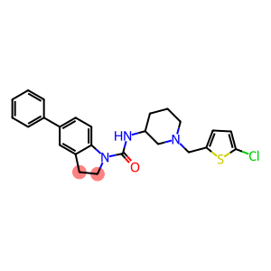 N-(1-[(5-CHLORO-2-THIENYL)METHYL]PIPERIDIN-3-YL)-5-PHENYLINDOLINE-1-CARBOXAMIDE