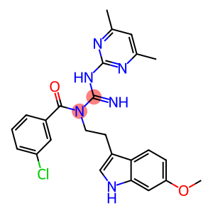 N'-(3-CHLOROBENZOYL)-N-(4,6-DIMETHYL-2-PYRIMIDINYL)-N'-[2-(6-METHOXY-1H-INDOL-3-YL)ETHYL]GUANIDINE