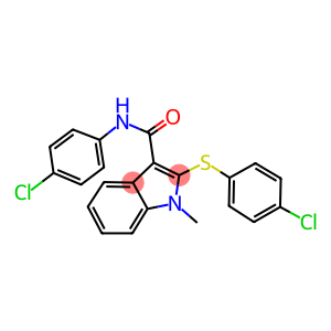 N-(4-CHLOROPHENYL)-2-[(4-CHLOROPHENYL)SULFANYL]-1-METHYL-1H-INDOLE-3-CARBOXAMIDE