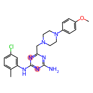 N2-(5-CHLORO-2-METHYLPHENYL)-6-((4-(4-METHOXYPHENYL)PIPERAZIN-1-YL)METHYL)-1,3,5-TRIAZINE-2,4-DIAMINE