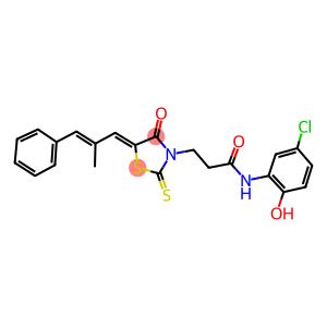 N-(5-CHLORO-2-HYDROXYPHENYL)-3-((5Z)-5-[(2E)-2-METHYL-3-PHENYLPROP-2-ENYLIDENE]-4-OXO-2-THIOXO-1,3-THIAZOLIDIN-3-YL)PROPANAMIDE