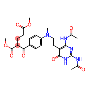 2-[4-[N-[2-[[2,6-Bis(acetylamino)-3,4-dihydro-4-oxopyrimidin]-5-yl]ethyl]-N-methylamino]benzoyl]glutaric acid dimethyl ester