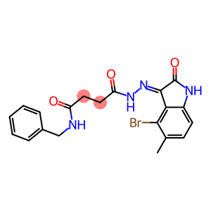 N-benzyl-4-[2-(4-bromo-5-methyl-2-oxo-1,2-dihydro-3H-indol-3-ylidene)hydrazino]-4-oxobutanamide