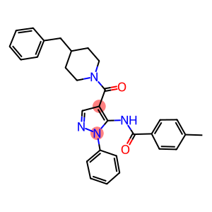 N-{4-[(4-benzyl-1-piperidinyl)carbonyl]-1-phenyl-1H-pyrazol-5-yl}-4-methylbenzamide