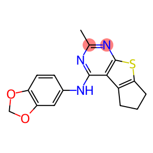 N-(1,3-benzodioxol-5-yl)-N-(2-methyl-6,7-dihydro-5H-cyclopenta[4,5]thieno[2,3-d]pyrimidin-4-yl)amine