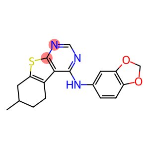 N-(1,3-benzodioxol-5-yl)-7-methyl-5,6,7,8-tetrahydro[1]benzothieno[2,3-d]pyrimidin-4-amine