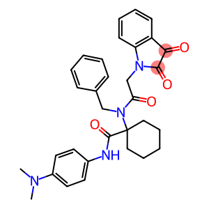 1-(N-BENZYL-2-(2,3-DIOXOINDOLIN-1-YL)ACETAMIDO)-N-(4-(DIMETHYLAMINO)PHENYL)CYCLOHEXANECARBOXAMIDE