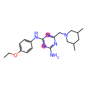 N-{4-amino-6-[(3,5-dimethyl-1-piperidinyl)methyl]-1,3,5-triazin-2-yl}-N-(4-ethoxyphenyl)amine