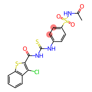 N-acetyl-4-[({[(3-chloro-1-benzothiophen-2-yl)carbonyl]amino}carbothioyl)amino]benzenesulfonamide