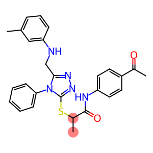 N-(4-acetylphenyl)-2-{[4-phenyl-5-(3-toluidinomethyl)-4H-1,2,4-triazol-3-yl]sulfanyl}propanamide