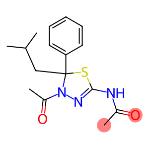 N-(4-acetyl-5-isobutyl-5-phenyl-4,5-dihydro-1,3,4-thiadiazol-2-yl)acetamide