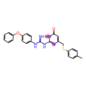 1-(6-OXO-4-(P-TOLYLTHIOMETHYL)-1,6-DIHYDROPYRIMIDIN-2-YL)-3-(4-PHENOXYPHENYL)GUANIDINE