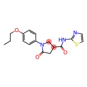 5-oxo-1-(4-propoxyphenyl)-N-(1,3-thiazol-2-yl)-3-pyrrolidinecarboxamide