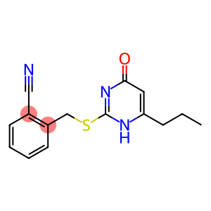 2-{[(4-oxo-6-propyl-1,4-dihydropyrimidin-2-yl)sulfanyl]methyl}benzonitrile