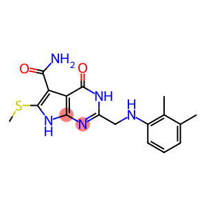 2-[(o,m-Dimethylphenylamino)methyl]-6-(methylthio)-4-oxo-3,4-dihydro-7H-pyrrolo[2,3-d]pyrimidine-5-carboxamide