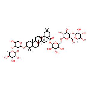 OLEANOLIC ACID-3-O-ALPHA-L-RHAMNOPYRANOSYL (1->2)-ALPHA-L-ARABINOPYRANOSYL-28-O-ALPHA-L-RHAMNOPYRANOSYL-(1->4)-BETA-D-GLUCOPYRANOSYL (1->6)-BETA-D-GLUCOPYRANOSYL ESTER