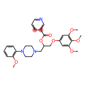 Pyridine-3-carboxylic acid 1-(3,4,5-trimethoxyphenoxymethyl)-2-[4-(2-methoxyphenyl)-1-piperazinyl]ethyl ester