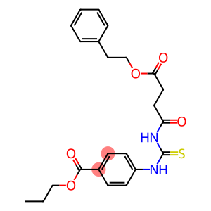 propyl 4-[({[4-oxo-4-(phenethyloxy)butanoyl]amino}carbothioyl)amino]benzoate