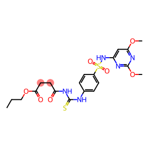 propyl 4-{[(4-{[(2,6-dimethoxy-4-pyrimidinyl)amino]sulfonyl}anilino)carbothioyl]amino}-4-oxobutanoate