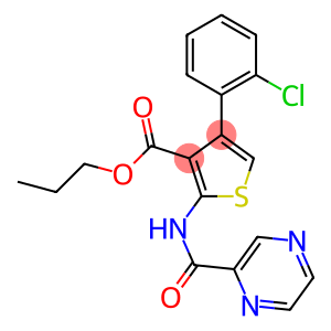 propyl 4-(2-chlorophenyl)-2-[(pyrazin-2-ylcarbonyl)amino]thiophene-3-carboxylate