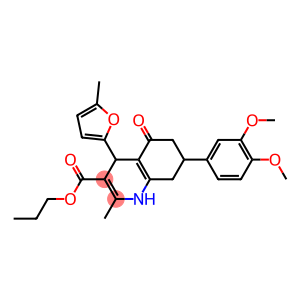 propyl 7-[3,4-bis(methyloxy)phenyl]-2-methyl-4-(5-methylfuran-2-yl)-5-oxo-1,4,5,6,7,8-hexahydroquinoline-3-carboxylate