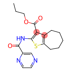 propyl 2-[(2-pyrazinylcarbonyl)amino]-5,6,7,8-tetrahydro-4H-cyclohepta[b]thiophene-3-carboxylate