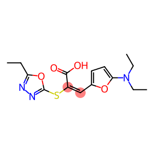 2-Propenoic  acid,  3-[5-(diethylamino)-2-furanyl]-2-[(5-ethyl-1,3,4-oxadiazol-2-yl)thio]-,  (2E)-