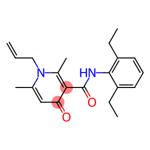 1-(2-Propenyl)-1,4-dihydro-2,6-dimethyl-N-(2,6-diethylphenyl)-4-oxopyridine-3-carboxamide