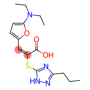 2-Propenoic  acid,  3-[5-(diethylamino)-2-furanyl]-2-[(3-propyl-1H-1,2,4-triazol-5-yl)thio]-,  (2E)-