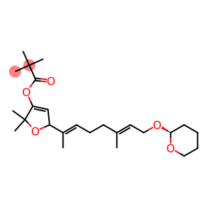 Pivalic acid [(S)-5-[(1E,5E)-1,5-dimethyl-7-[(tetrahydro-2H-pyran)-2-yloxy]-1,5-heptadienyl]-2,5-dihydro-2,2-dimethylfuran]-3-yl ester