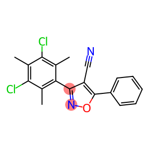 5-(Phenyl)-3-(3,5-dichloro-2,4,6-trimethylphenyl)-isoxazole-4-carbonitrile