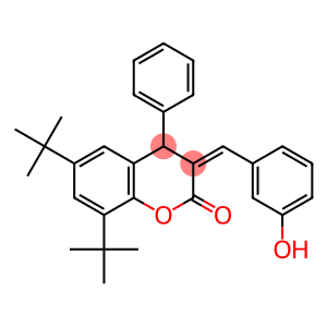 4-Phenyl-6,8-ditert-butyl-3,4-dihydro-3-(m-hydroxybenzylidene)-2H-1-benzopyran-2-one