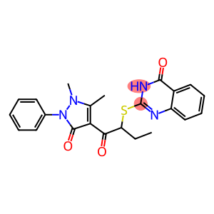 2-[[1-[(1-Phenyl-2,3-dimethyl-5-oxo-3-pyrazolin-4-yl)carbonyl]propyl]thio]quinazolin-4(3H)-one