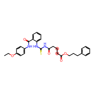 3-phenylpropyl 5-[({2-[(4-ethoxyanilino)carbonyl]anilino}carbothioyl)amino]-5-oxopentanoate