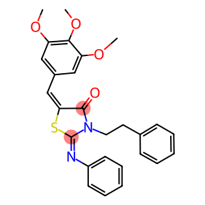 3-(2-phenylethyl)-2-(phenylimino)-5-(3,4,5-trimethoxybenzylidene)-1,3-thiazolidin-4-one