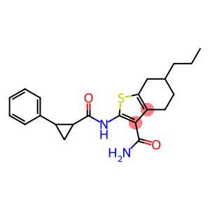 2-{[(2-phenylcyclopropyl)carbonyl]amino}-6-propyl-4,5,6,7-tetrahydro-1-benzothiophene-3-carboxamide