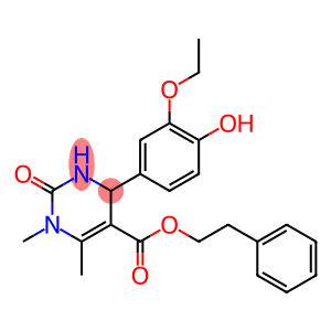 2-phenylethyl 4-(3-ethoxy-4-hydroxyphenyl)-1,6-dimethyl-2-oxo-1,2,3,4-tetrahydro-5-pyrimidinecarboxylate