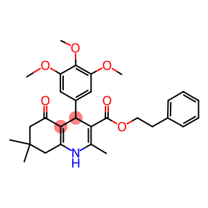 2-Phenylethyl 2,7,7-trimethyl-5-oxo-4-(3,4,5-trimethoxyphenyl)-1,4,5,6,7,8-hexahydro-3-quinolinecarboxylate